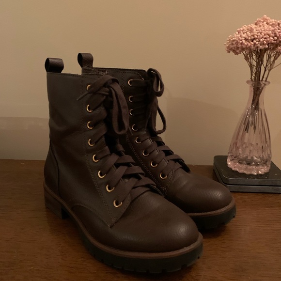 Kensie brown soft leather lace up boots - Picture 2 of 5
